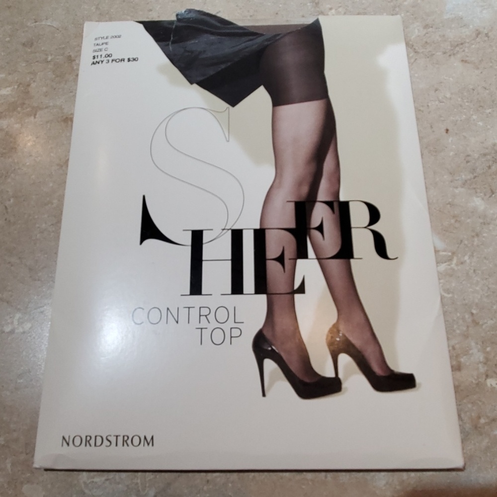 Nordstrom SHEER CONTROL TOP Taupe Pantyhose